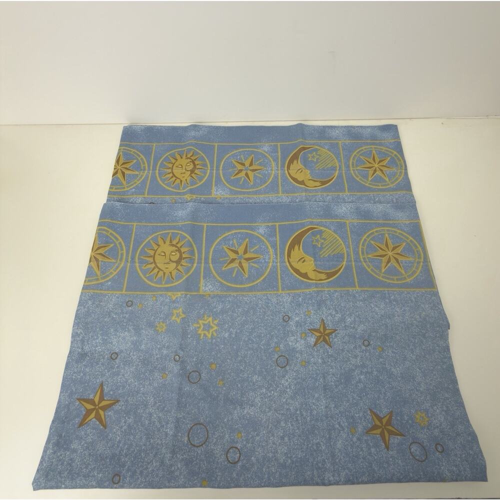 Vintage 90s Springs Celestial Set Of 2 Pillowcases Whimsigoth Sun Moon & Star